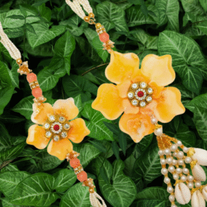 Flower theme Bhai-Bhabhi Combo Rakhi