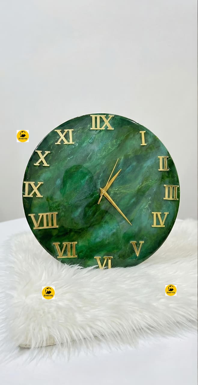 Jungle Green Luxury Resin Wall Clock