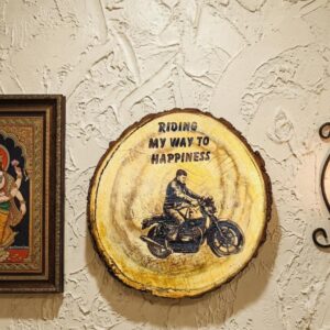 Personalized Engraved Natural Wooden Slice Photo Frame covered by clear Resin